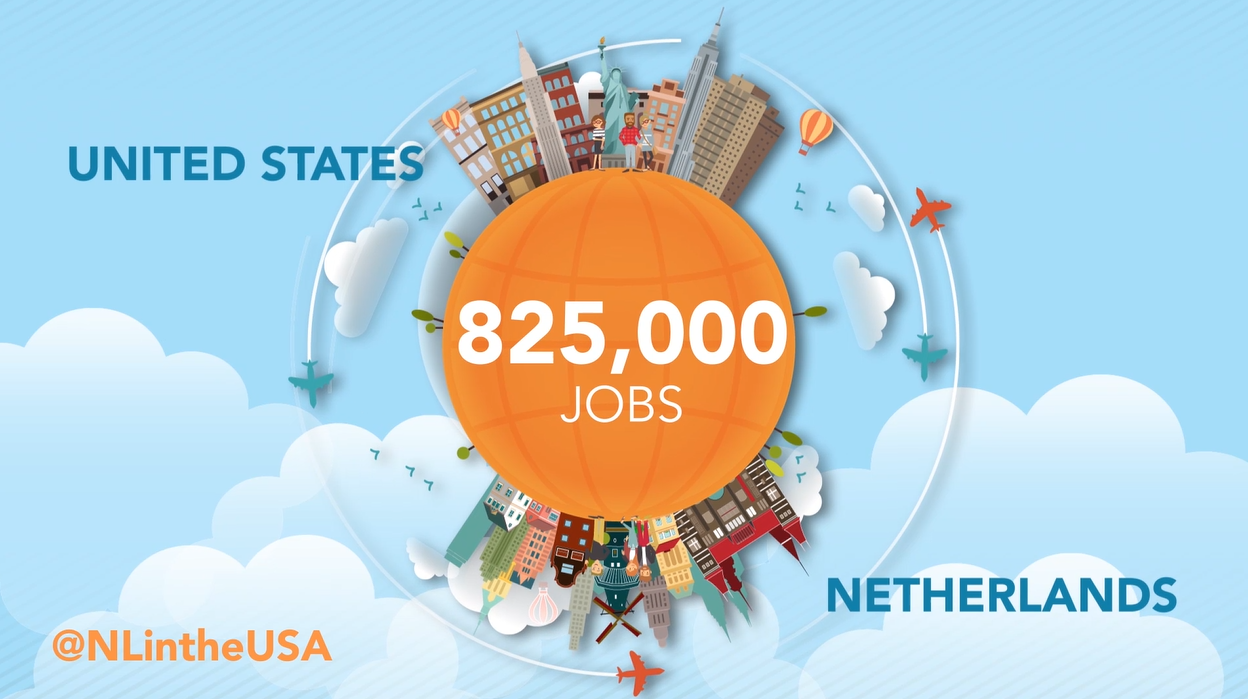 Trade and investment between the Netherlands and the US supports 825,000 American jobs